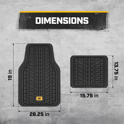 CAT ToughTread 4-Stück-Frontbodenmatten und hintere Bodenmatten - Heavy Duty, All Weather, Trimmable