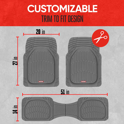 MotorTrend 4-Piece 3-Rows FlexTough Deep Dish Vorderbodenmatten, Mittelbodenmatten und Hinterbodenmatte