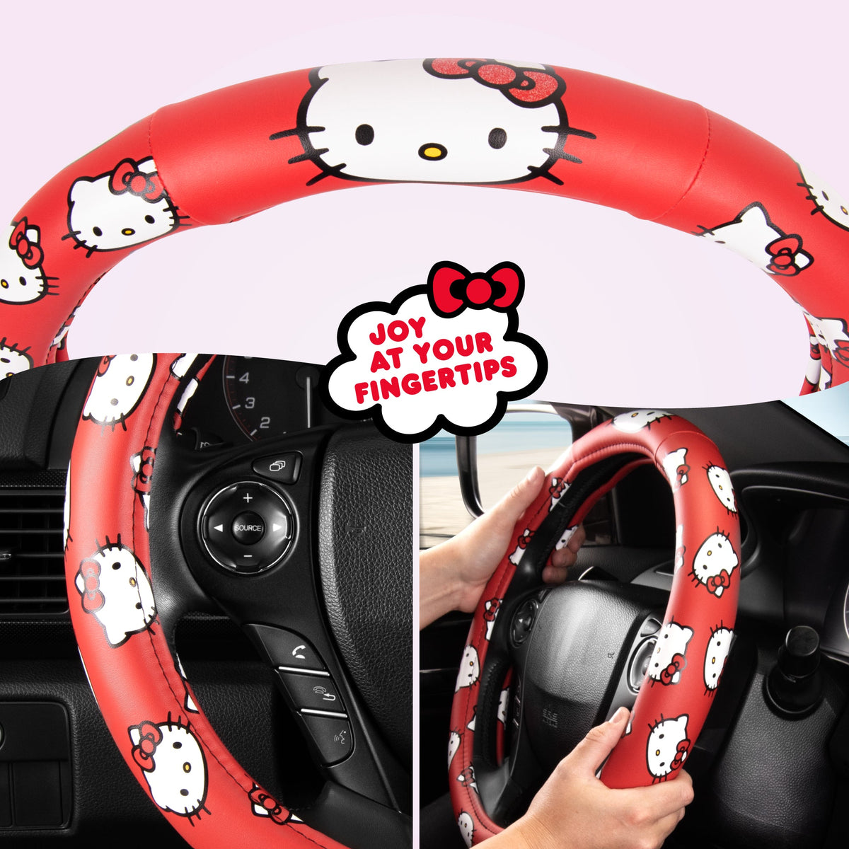 Carbella Sanrio Hello Kitty Original Lenkrad Abdeckung (Fits 14.5' - 15')