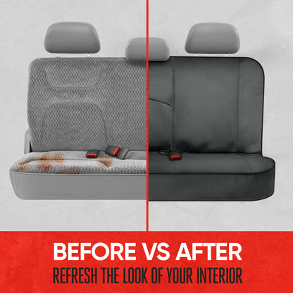 Motor Trend SpillGuard Wasserdichter Hintersitz Bench Car Seat Cover, All Charcoal Stitching - Split Bench Hintersitz Protector mit Neopren-Padding, Rücksitz Abdeckung für Kinder & Hunde, Auto-Innenraum Abdeckungen