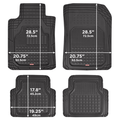 MotorTrend 4-Piece FlexTough Deep Dish Hybrid Groove Vorderbodenmatten und Hinterbodenmatten - Heavy Duty, All Weather, Trimmen Sie, um zu passen
