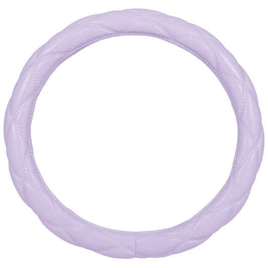 Carbella Purple Stitched Leatherette Steering Wheel Cover (Fits 14.5' - 15.5')
