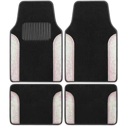 Carbella 4-Piece Sparkle Glitter Vorderbodenmatten und Hinterbodenmatten