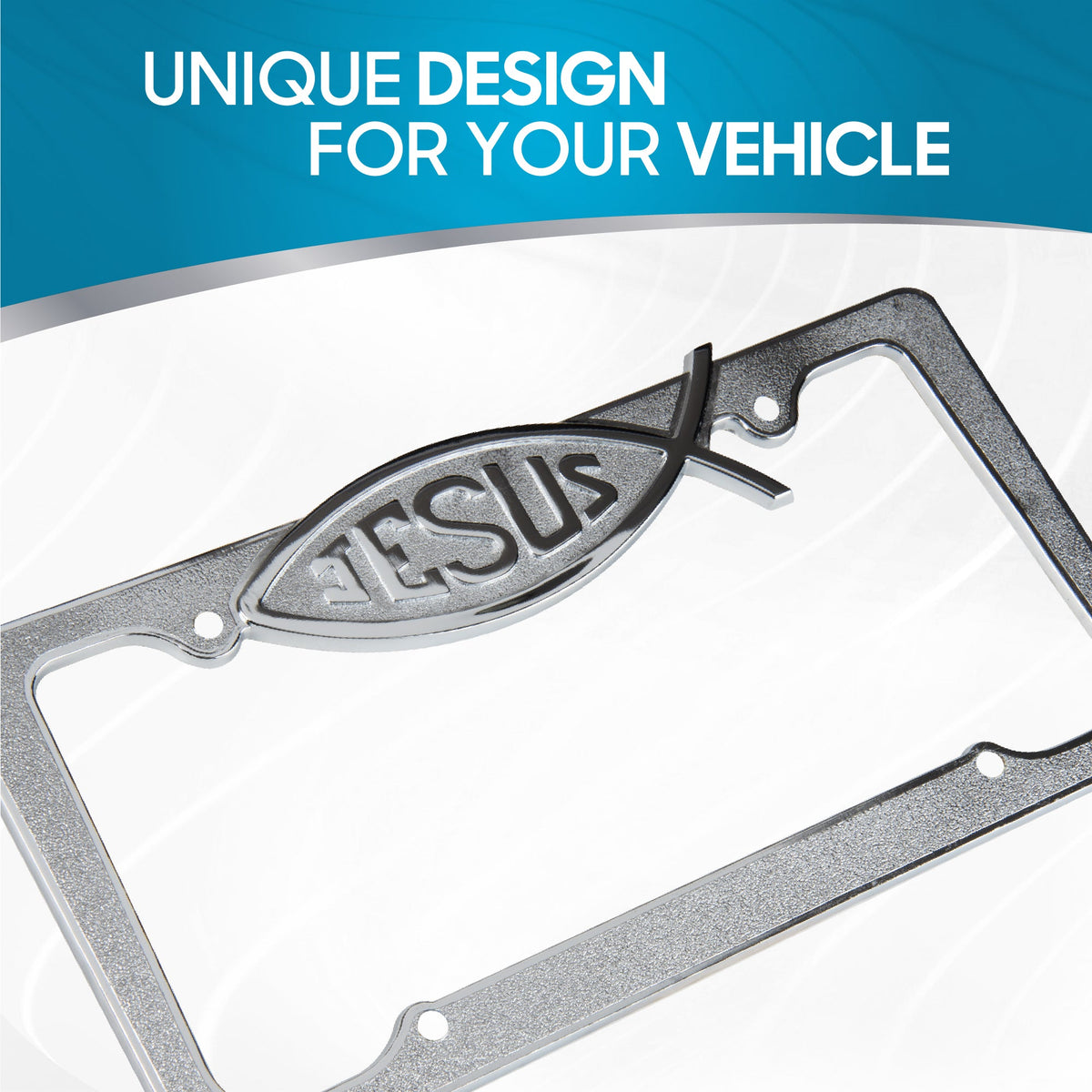 Rostbeständiges verchromtes Die-Cast-Edelmetall-Lizenzplattenrahmen / -halter Universalgröße - Blank Metal Design (Paket von 2)