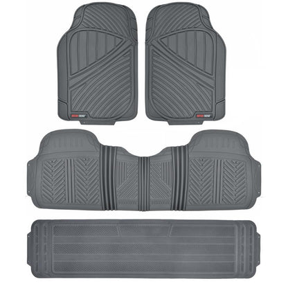 MotorTrend 4-Piece 3-Rows Extra-High Ridgeline Vorderbodenmatten, Mittelbodenmatte und Hinterbodenmatte