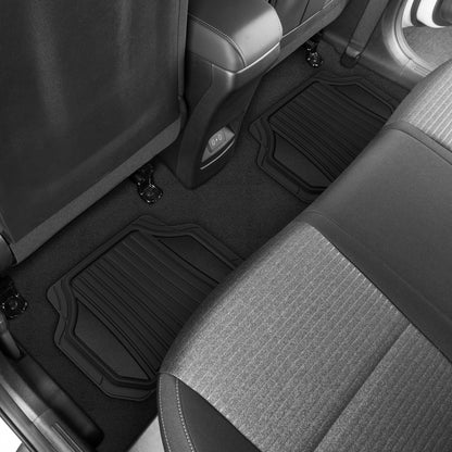 MotorTrend 4-Piece Shield Zwei-Tone Gloss Vorderbodenmatten und Hinterbodenmatten - Heavy Duty, All Weather, Trimmen Sie, um zu passen