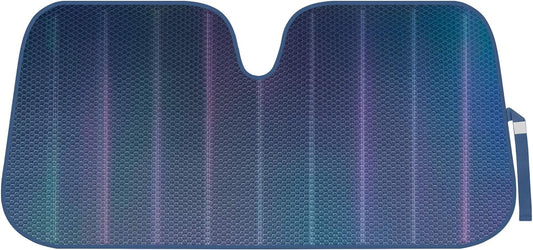 BDK Iridescent Mermaid, Hologrammfolie, Chameleon Front Windschutzscheibe Sonnenschutz, Doppelblasen-Akkordeon Falt Auto Sonnenschutz für Auto LKW SUV 58 x 27 Zoll