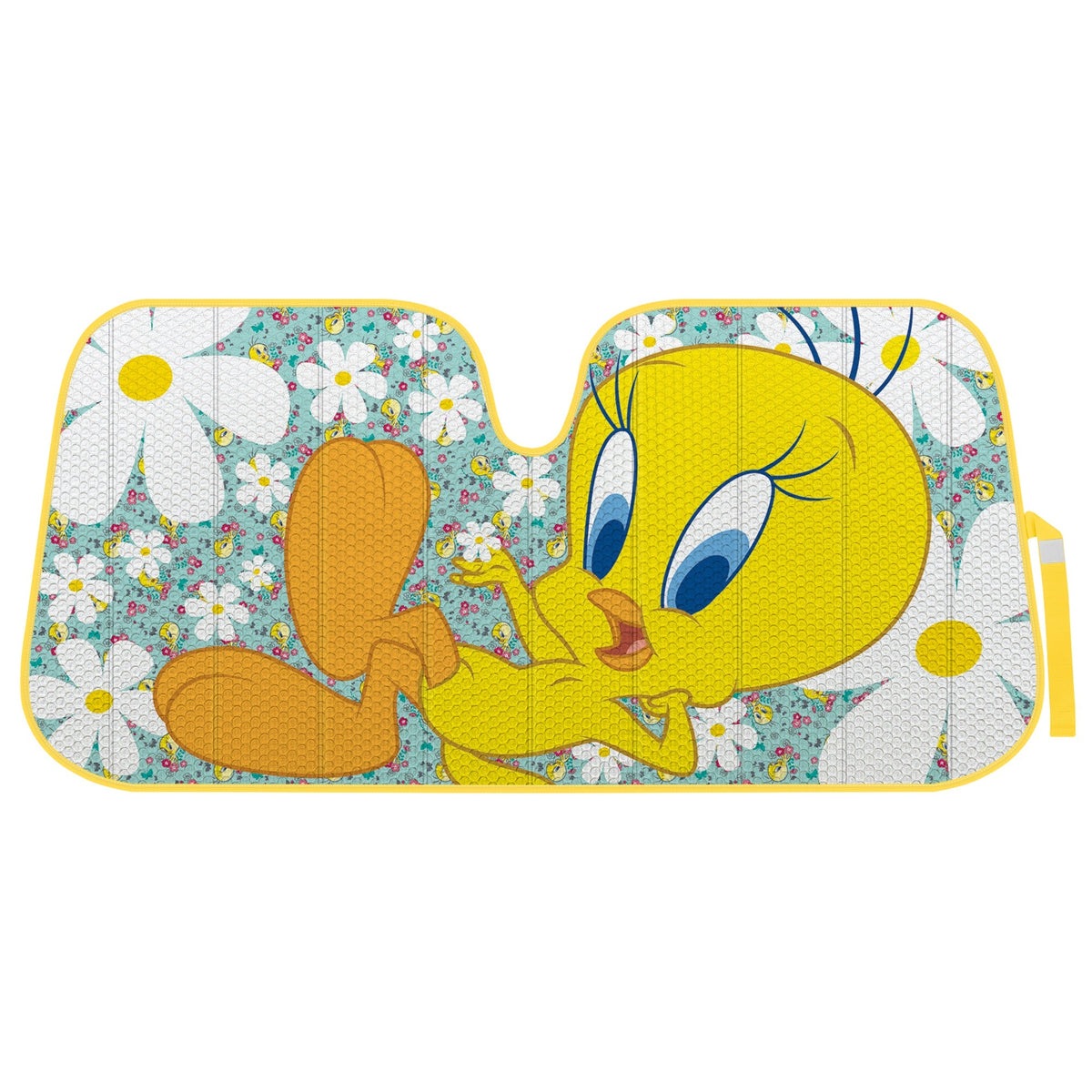 Warner Bros Looney Tunes Tweety Bird mit Blumen Front Windschutzscheibe Sonnenschirm (58 'x 27')
