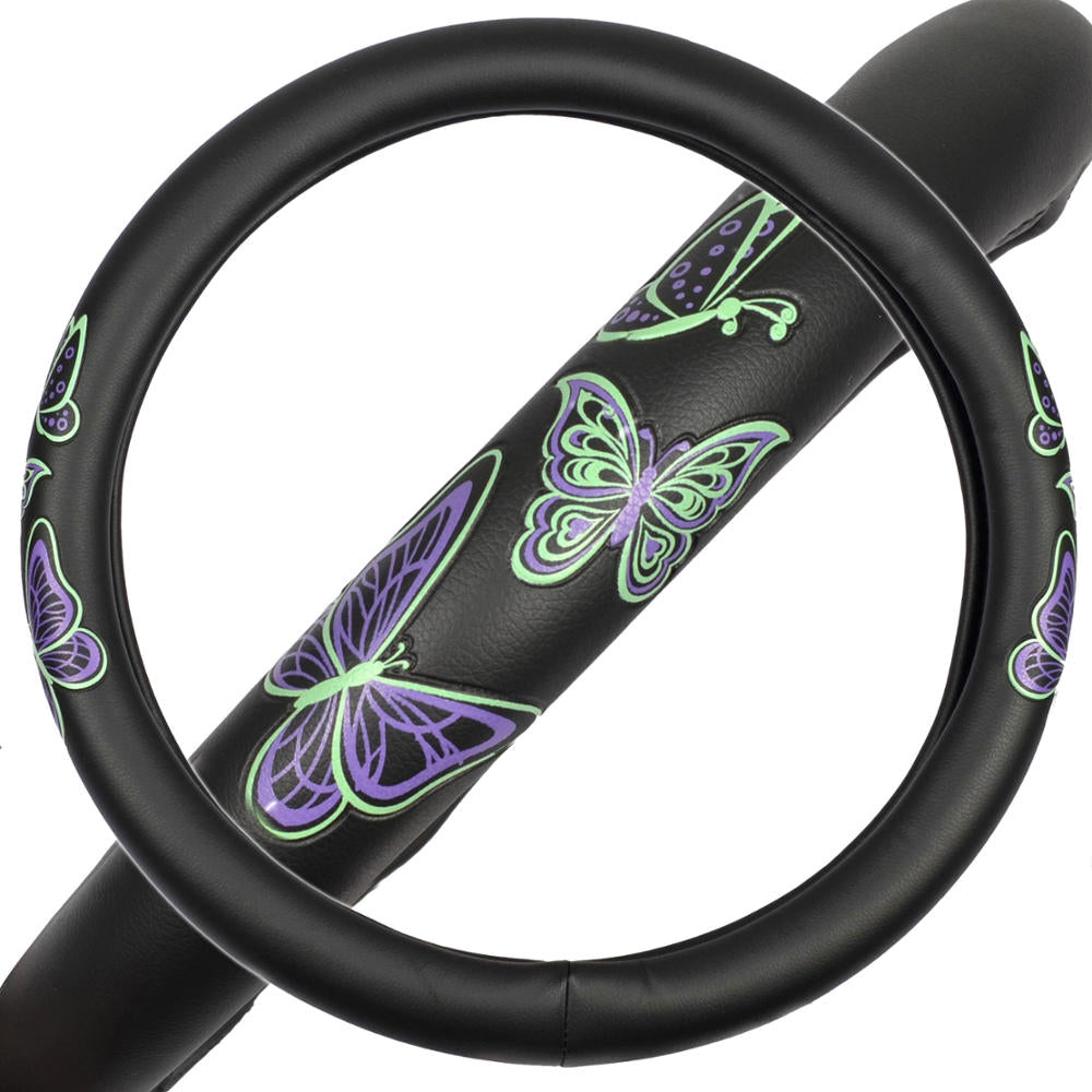 BDK GripGrab Comfort Grip Purple/Green Butterflies Lenkradabdeckung (Fits 14.5' 15.5')