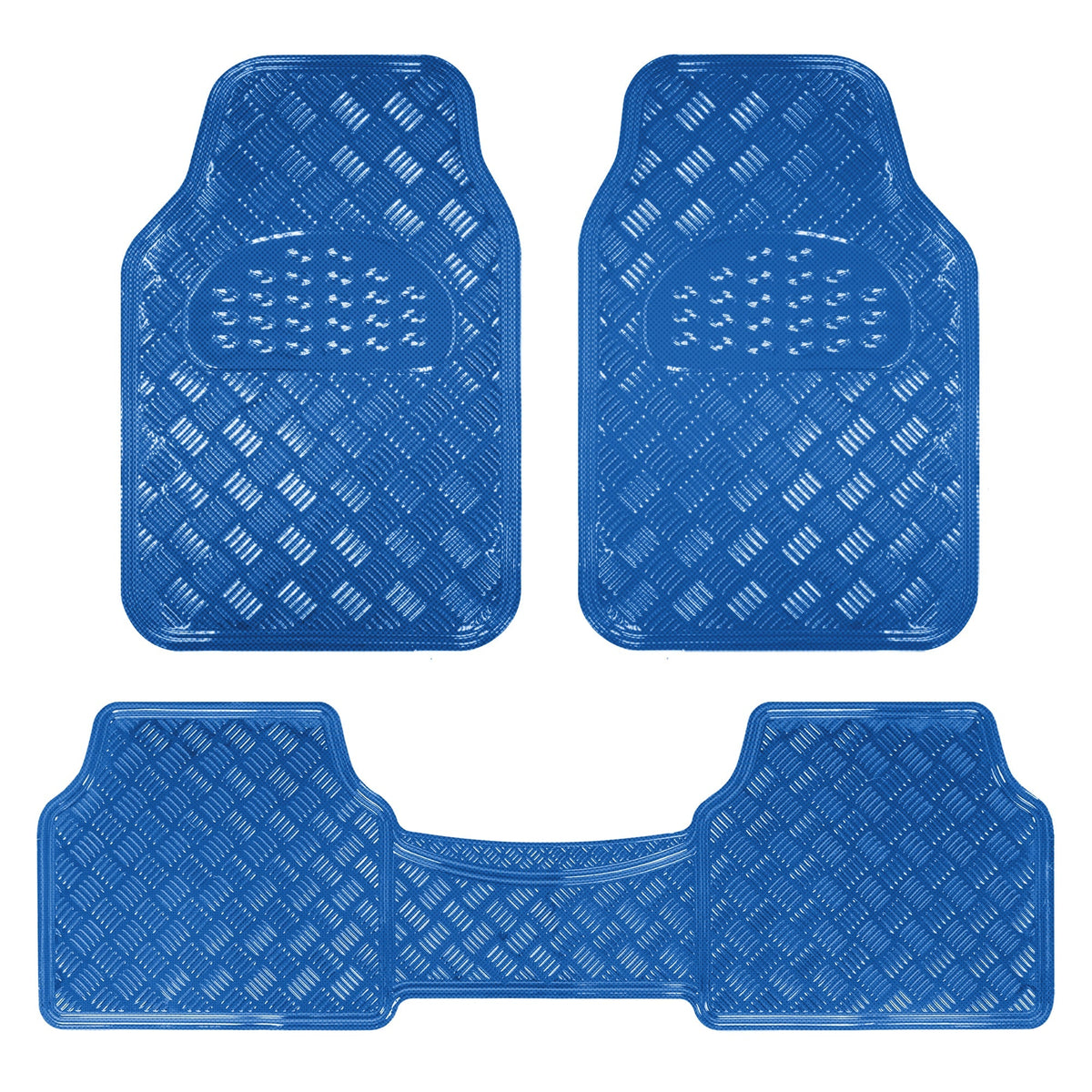BDK 3-Stück Transluzente Metallic-Look Front Floor Mat und Hinterboden Mat - Heavy Duty, All Weather