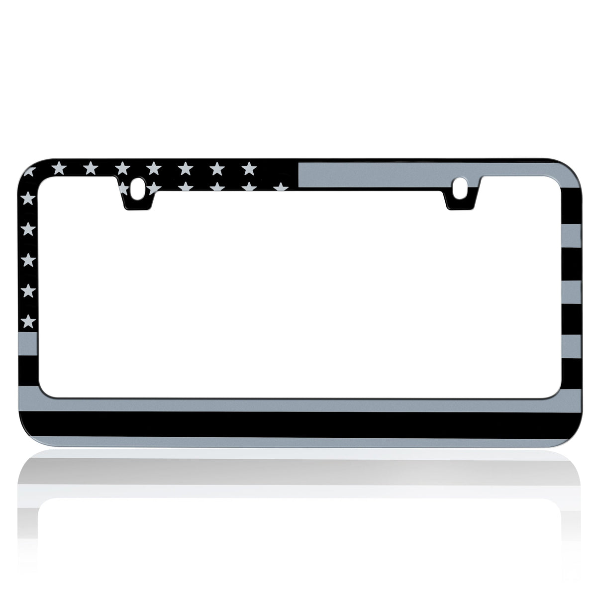 Rostbeständiges verchromtes Die-Cast-Edelmetall-Lizenzplattenrahmen / -halter Universalgröße - Blank Metal Design (Paket von 2)