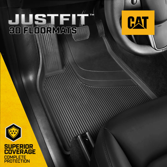 Cat® JustFitTM 3D-Bodenmatten für Tesla Model Y 2024 2023 2022 2021 2020 - Custom Fit Tesla Model Y Bodenmatten mit erweitertem Abdeckungsdesign, Premium Floor Liner Tesla Model Y Zubehör