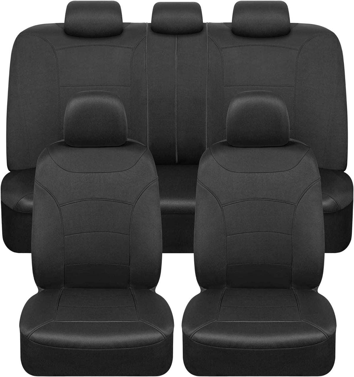 BDK carXS Turismo Car Seat Covers Volles Set, Beige Two-Tone Front Seat Covers mit Split Rear Bench Back Seat Cover, Automotive Seat Covers für LKW SUV Van Auto (Mehrere Farben)