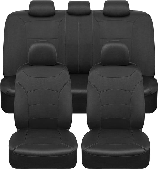 BDK carXS Turismo Car Seat Covers Volles Set, Beige Two-Tone Front Seat Covers mit Split Rear Bench Back Seat Cover, Automotive Seat Covers für LKW SUV Van Auto (Mehrere Farben)