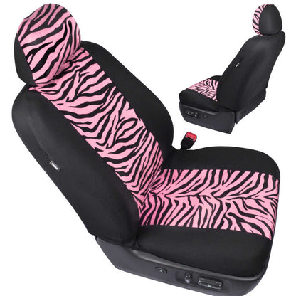 BDK 12-Piece Pink Tiger Vordersitzbezüge, Rücksitzbezüge, Sitzgurtpads und Lenkradbezüge (Fits 14.5' - 15.5')