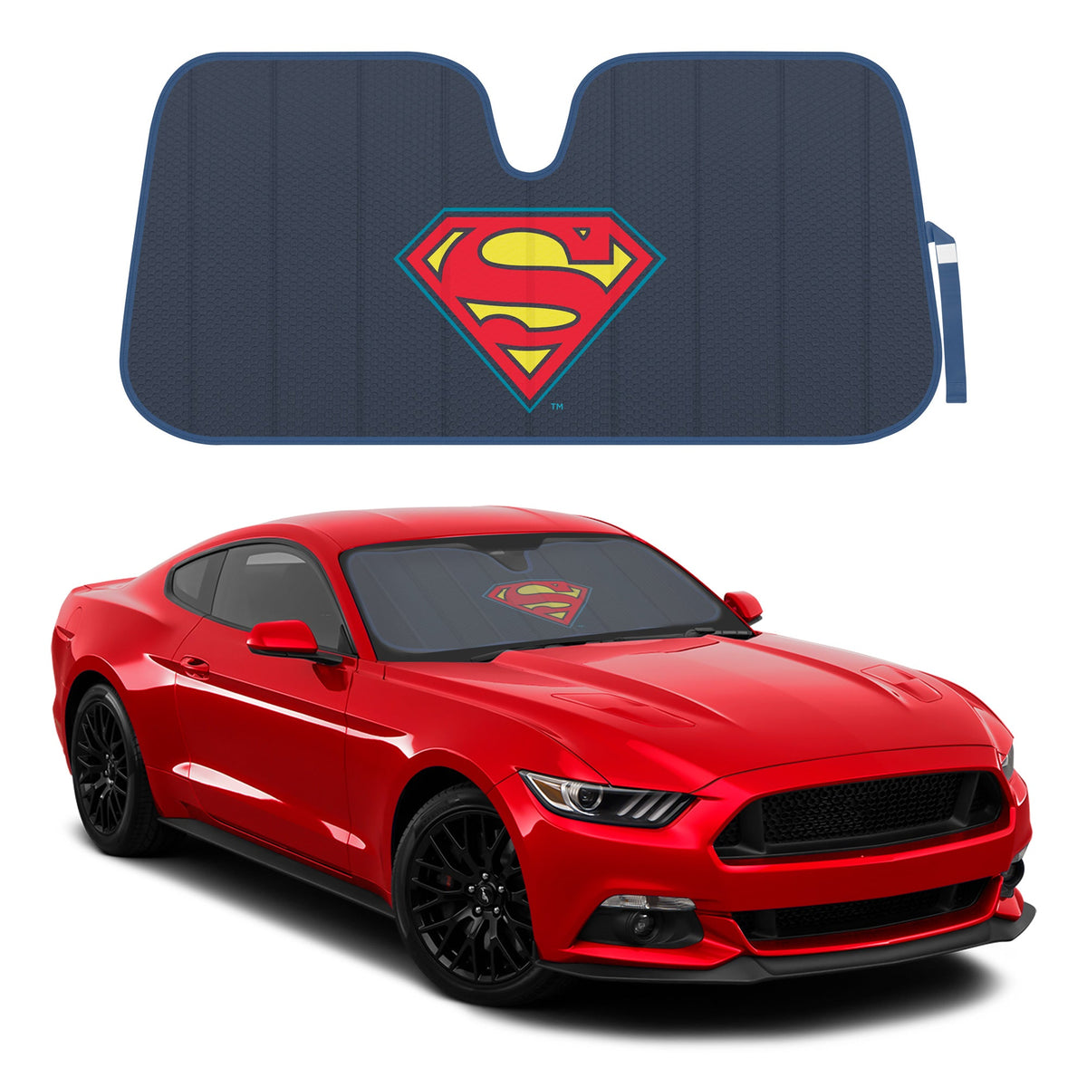 Warner Bros DC Comics Superman Logo Front Windschutzscheibe Sonnenschirm (58' x 27')