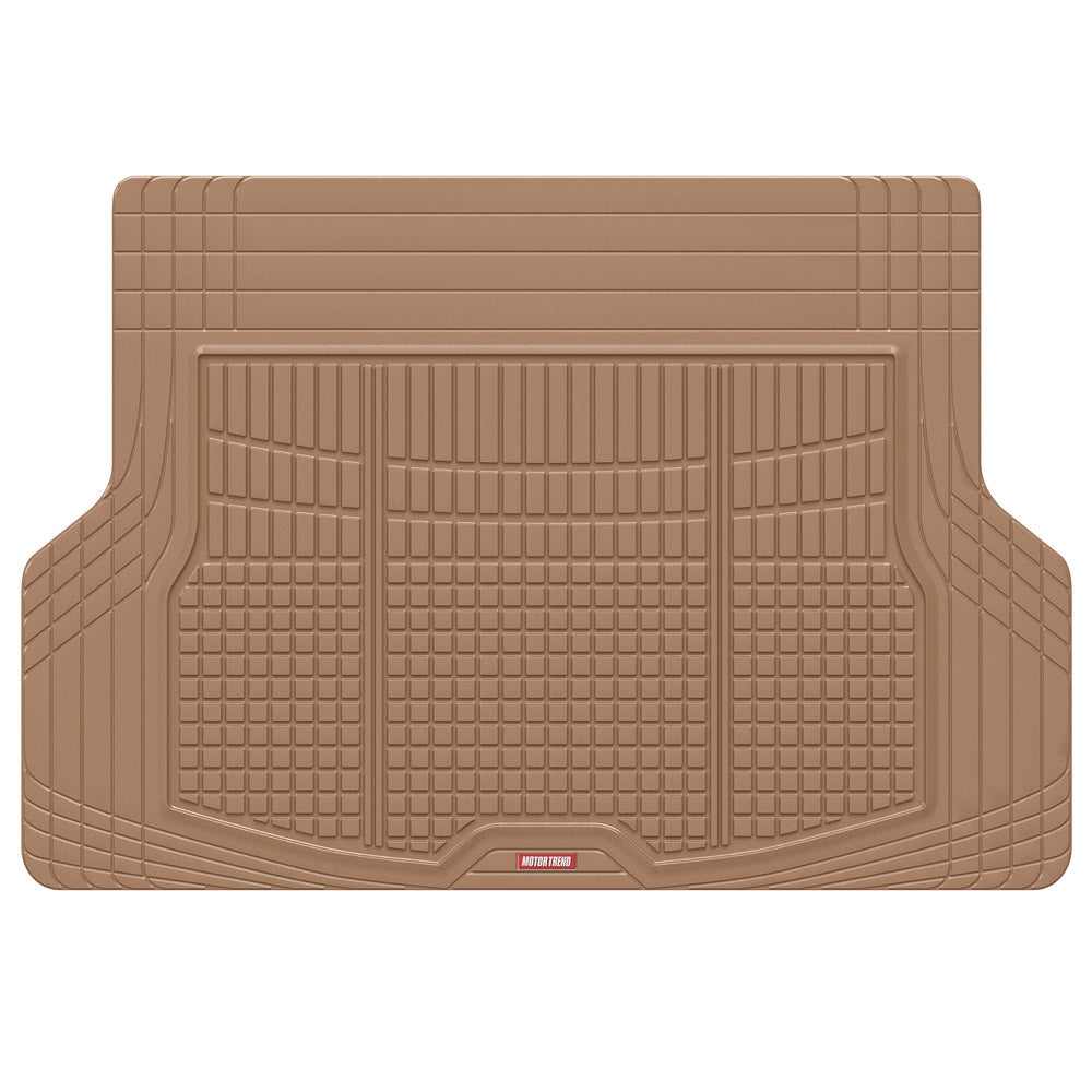 MotorTrend FlexTough Square Groove Trunk / Cargo Liner Mat - Heavy Duty, All Weather, Trim to Fit (54' x 37')