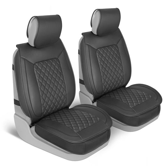 MotorBox 2-Pack Prestige Edition Premium Faux Leather Diamond Stitched Cushion Vordersitzbezüge
