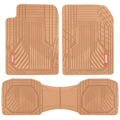 MotorTrend 3-Piece Raised Ridge Multi-Channel Front Floor Matts und Rear Floor Mat - Heavy Duty, All Weather, Trim to Fit