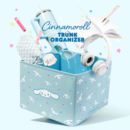 Sanrio Cinnamoroll Car Trunk Organizer und Lagerbehälter - Zusammenklappbare einfache Kompartiment bequeme schwere Aufgabe, Fold Up für einfache Aufbewahrung Box, Automotive Seat Cargo Lebensmittel Werkzeuge - 12,5L x 12,5W x 9H