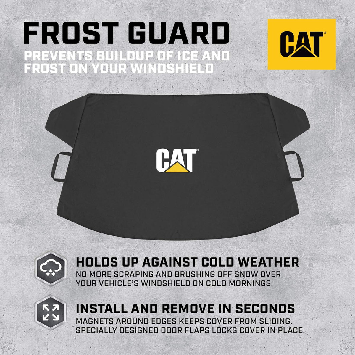 Cat® Schneeschutzscheibe Schnee Abdeckung, härteste Auto Frostschutz für Eis & Schnee, Wetterfest für den Winter, Enthält Anti-Diebstahl Straps, Frostschutz für Auto-Truck Van SUV