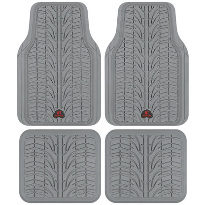MotorTrend 4-Piece Grand Prix Reifenlaufflächen-Frontbodenmatten und Hinterbodenmatten - Heavy Duty, All Weather, Trimm to Fit