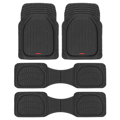 MotorTrend 4-Piece 3-Rows FlexTough Deep Dish Vorderbodenmatten, Mittelbodenmatten und Hinterbodenmatte