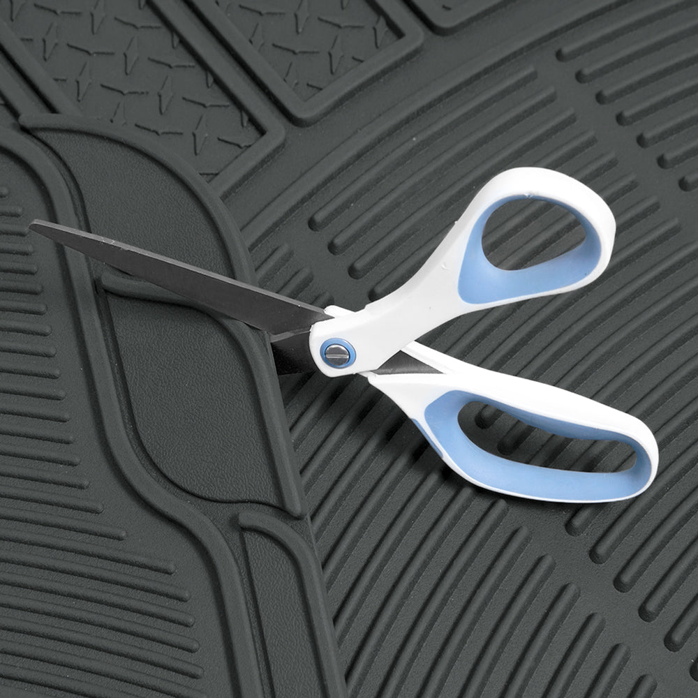 BDK 3-Piece Square Heel Pads Vorderbodenmatten und Hinterbodenmatten - Heavy Duty, All Weather, Trimmen Sie, um zu passen