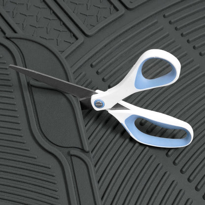 BDK 3-Piece Square Heel Pads Vorderbodenmatten und Hinterbodenmatten - Heavy Duty, All Weather, Trimmen Sie, um zu passen