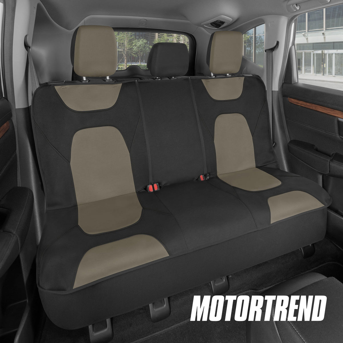MotorTrend AquaShield Wasserdichte Zwei-Tone Neopren Rücksitz Abdeckungen