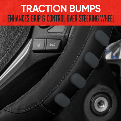 MotorTrend FlexGrip Lenkradabdeckung mit erhöhten Bump Grips (Fits 14.5' - 15.5')