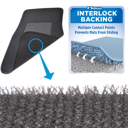 MotorTrend 4-Piece Premium Inter-Lock Backing Teppich Vorderbodenmatten und Hinterbodenmatten