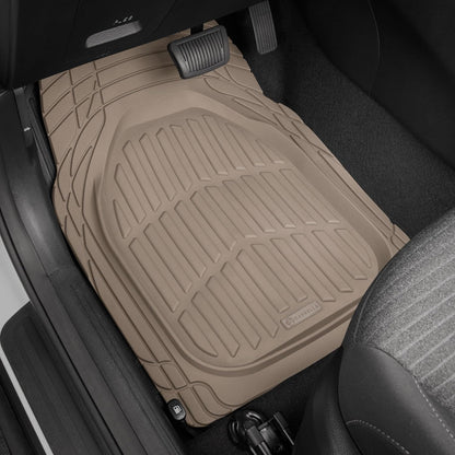 Autobodenmatten - FlexTough Deep Dish Rubber All Weather Protection für Autos SUV Trucks Beige Automotive Zubehör