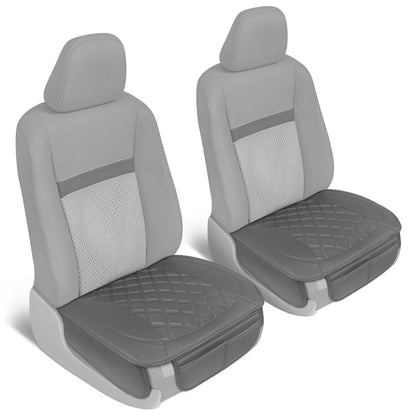 MotorTrend 2-Pack gepolsterte Faux Leather Diamond Nähte Sitzbezüge mit Front Storage Taschen