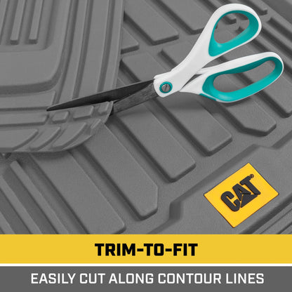 CAT 3-Stück ToughRide Gummi Vorderbodenmatten und hintere Bodenmatten - Heavy Duty, All Weather, Trimmen Sie, um zu passen