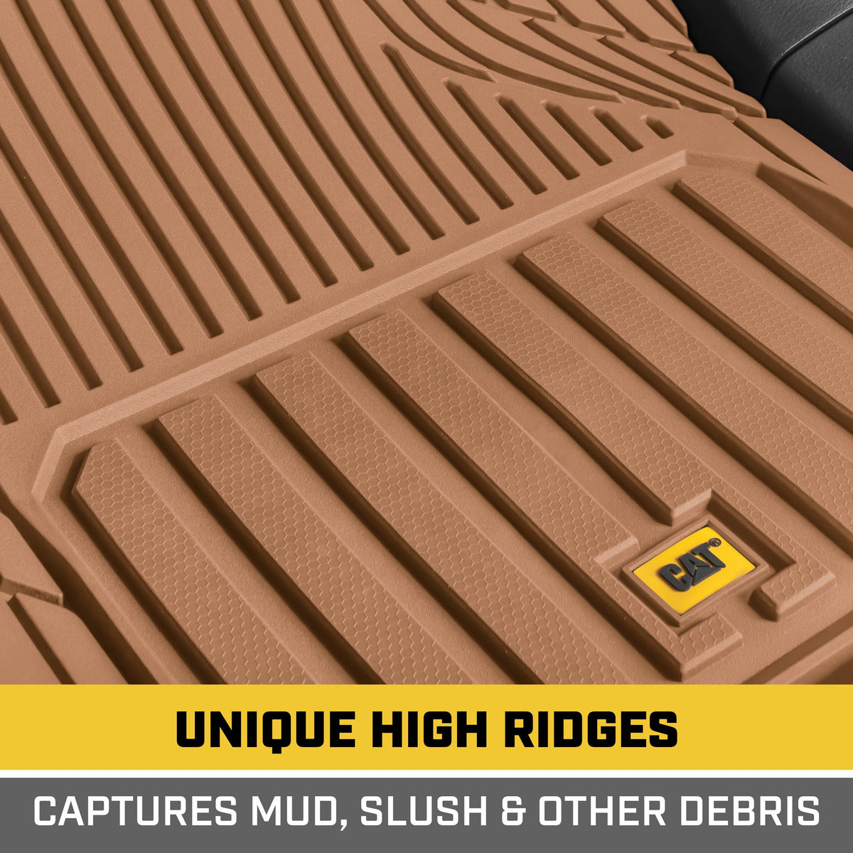 CAT 3-Stück ToughLiner Vorderbodenmatten und Hinterbodenmatten - Heavy Duty, All Weather, Trimmen, um zu passen