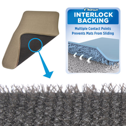 MotorTrend 4-Piece Premium Inter-Lock Backing Teppich Vorderbodenmatten und Hinterbodenmatten