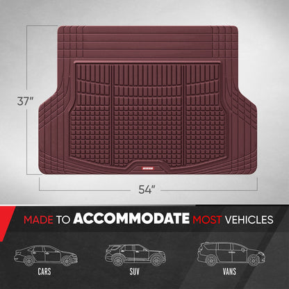 Motor Trend FlexTough Rear Cargo Mat - Heavy-Duty Trimmable Car Trunk Mat für die Rückseite des SUV, Universal Rear Cargo Liner für SUV, Flexible Trunk Liner, Automotive Floor Mats & Cargo Liners (Burgundy)
