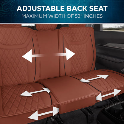 MotorBox 11-Piece Ranch Edition Premium Faux Leather Diamond Stitched Cushion Vordersitz- und Rücksitzabdeckungen