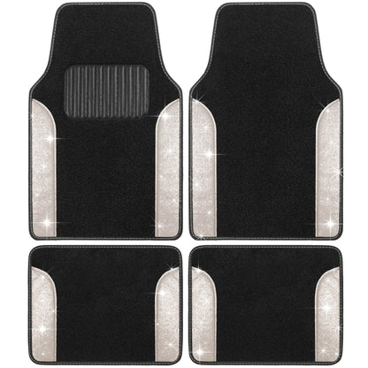Carbella 4-Piece Sparkle Glitter Vorderbodenmatten und Hinterbodenmatten
