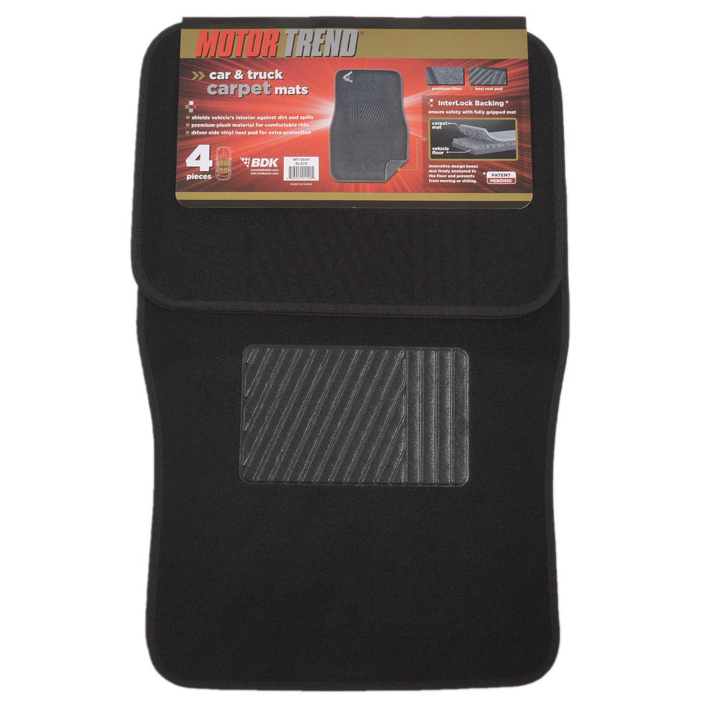 MotorTrend 4-Piece Premium Inter-Lock Backing Teppich Vorderbodenmatten und Hinterbodenmatten