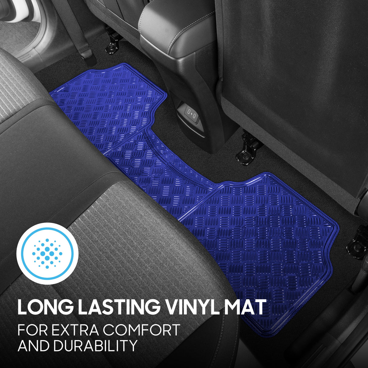BDK 3-Stück Transluzente Metallic-Look Front Floor Mat und Hinterboden Mat - Heavy Duty, All Weather