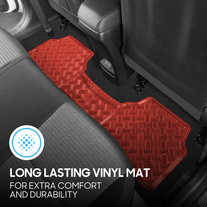 BDK 3-Stück Transluzente Metallic-Look Front Floor Mat und Hinterboden Mat - Heavy Duty, All Weather