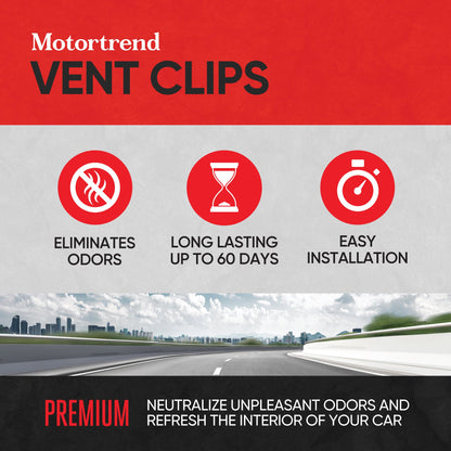 Motor Trend Vent Clip Air Freshener - Langlebige frische Düfte für Autos, LKW und SUVs - Vanilla Scent