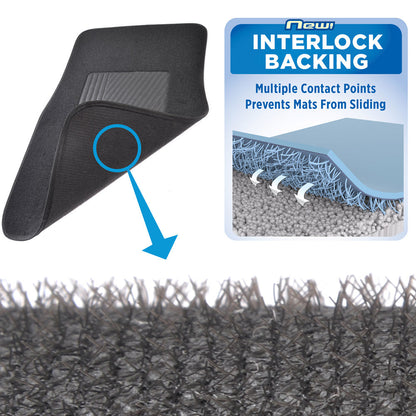 MotorTrend 4-Piece Premium Inter-Lock Backing Teppich Vorderbodenmatten und Hinterbodenmatten