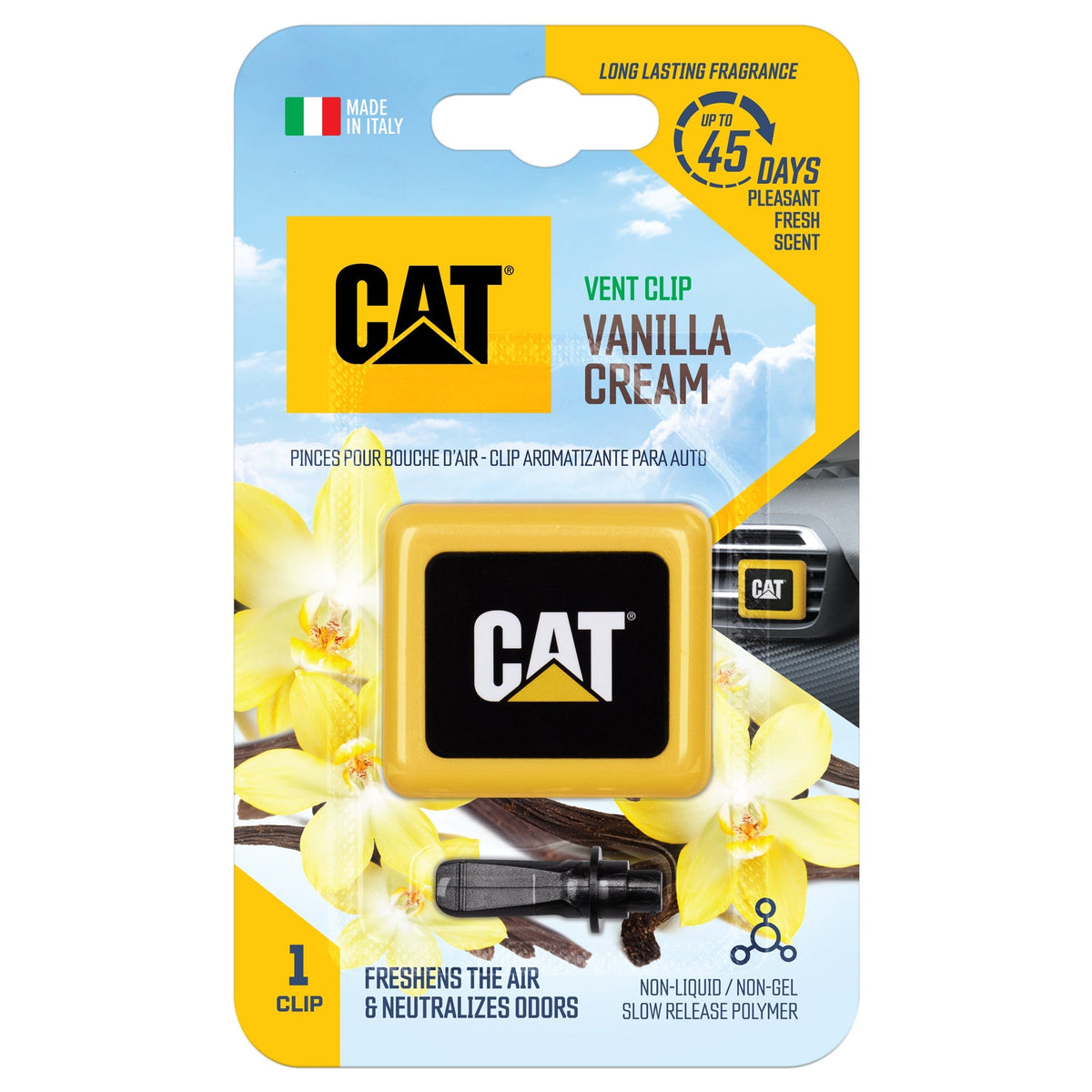 Cat Air Freshener für LKW, Autos, Auto Interior Vent Car Air Freshener - Lang anhaltender Duftgeruch Eliminator Frische Gerüche - Vanille Creme