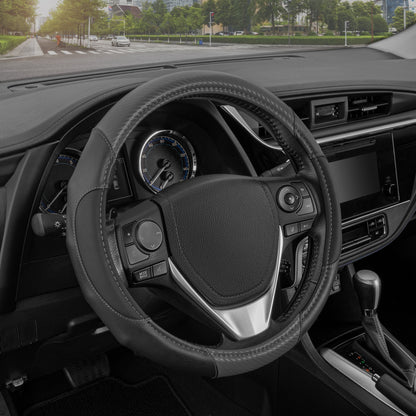 MotorTrend GripDrive Carbonfaser weben Ergonomic Grip Lenkrad Abdeckung (Fits 14.5' - 15.5')