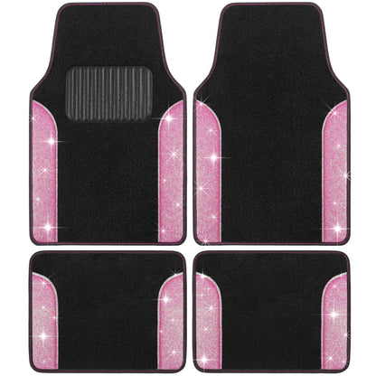 Carbella 4-Piece Sparkle Glitter Vorderbodenmatten und Hinterbodenmatten