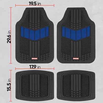 MotorTrend 4-Piece DualFlex Deep Drainage Kanäle Vorderbodenmatten und Hinterbodenmatten - Heavy Duty, All Weather, Trimmen Sie, um zu passen