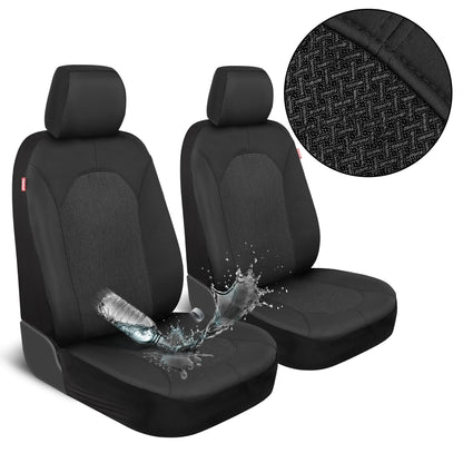 Motor Trend Black Car Seat Covers Set - 2 Vordersitze - Spill-Proof Neoprene CarSeat Cover Protector für Autos - Automobilzubehör Innenabdeckungen für SUV & Kleine LKW - Semi Universal Fit
